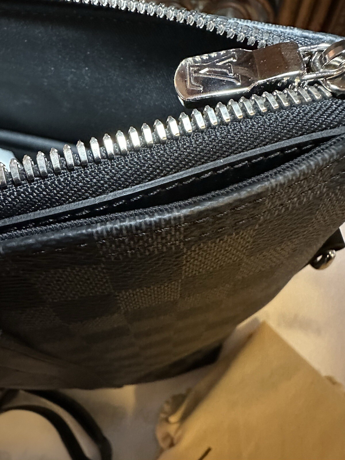 Louis Vuitton Anton Tote Bag Damier Graphite N40000 Black Business Unisex New