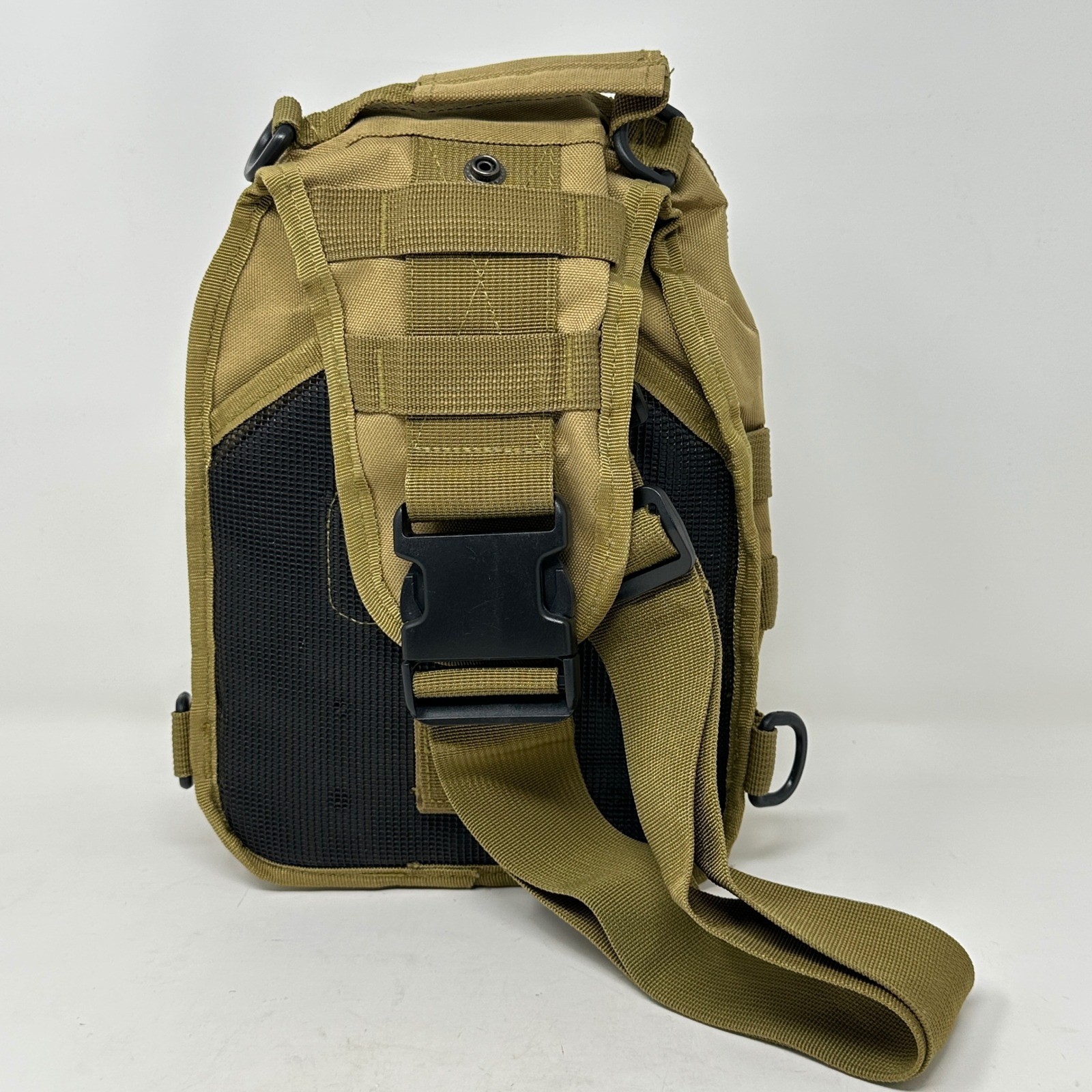 Tactical Sling Bag Coyote Brown Tan MOLLE Military Style EDC Shoulder Backpack