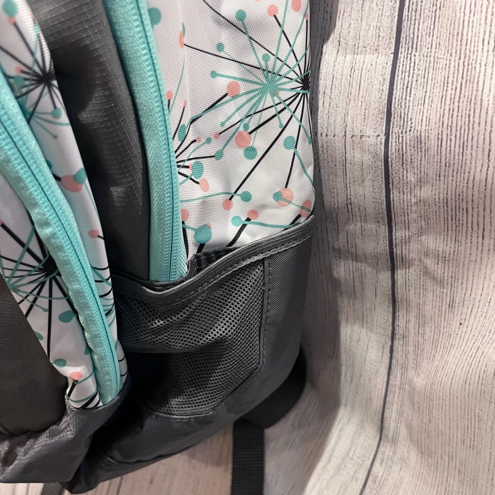 Eastsport Backpack Gray Teal Floral School Travel Laptop Book Bag Multi Pocket