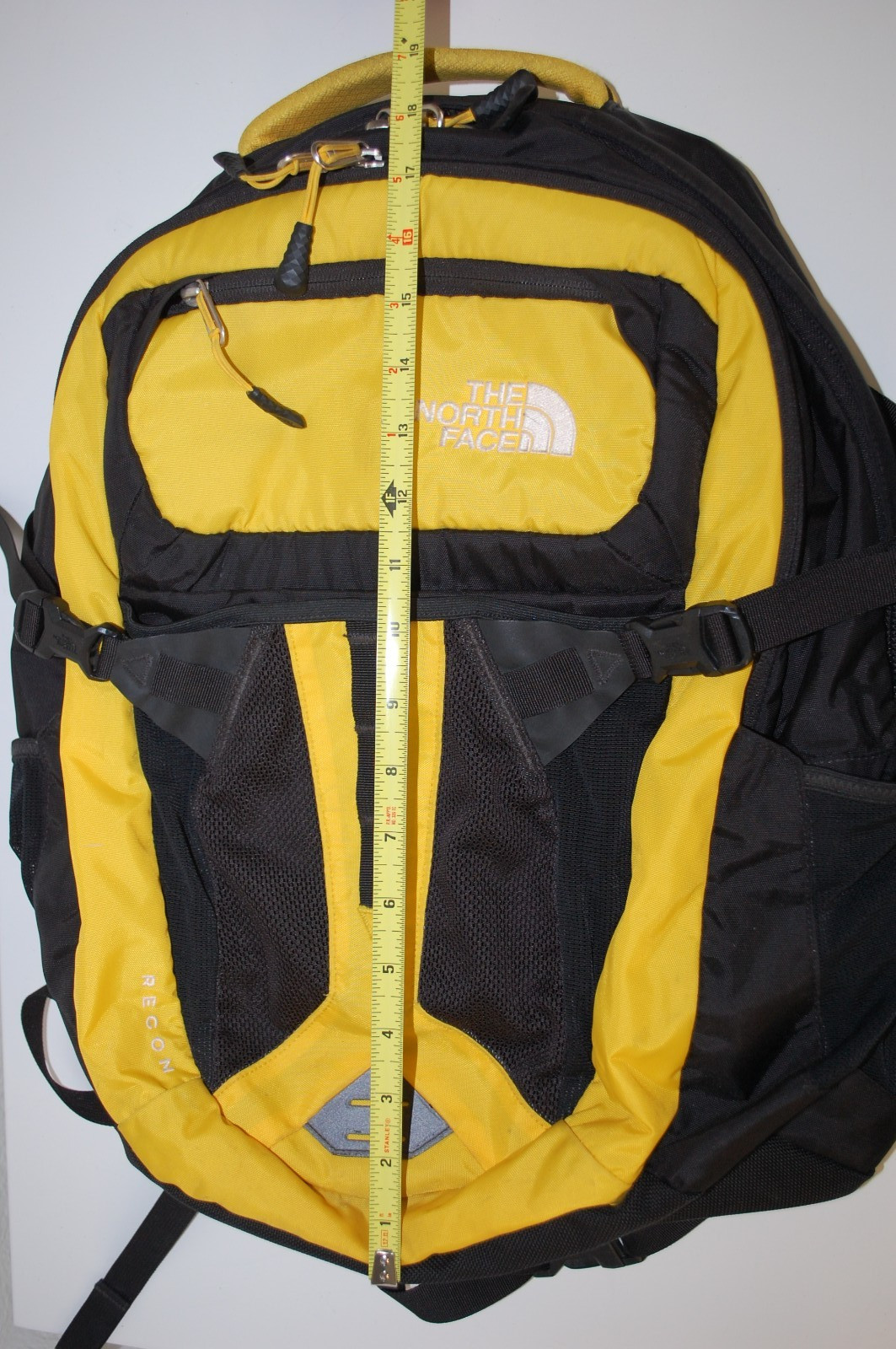 The North Face Recon Backpack Black Yellow Laptop Divider Hiking Bag School