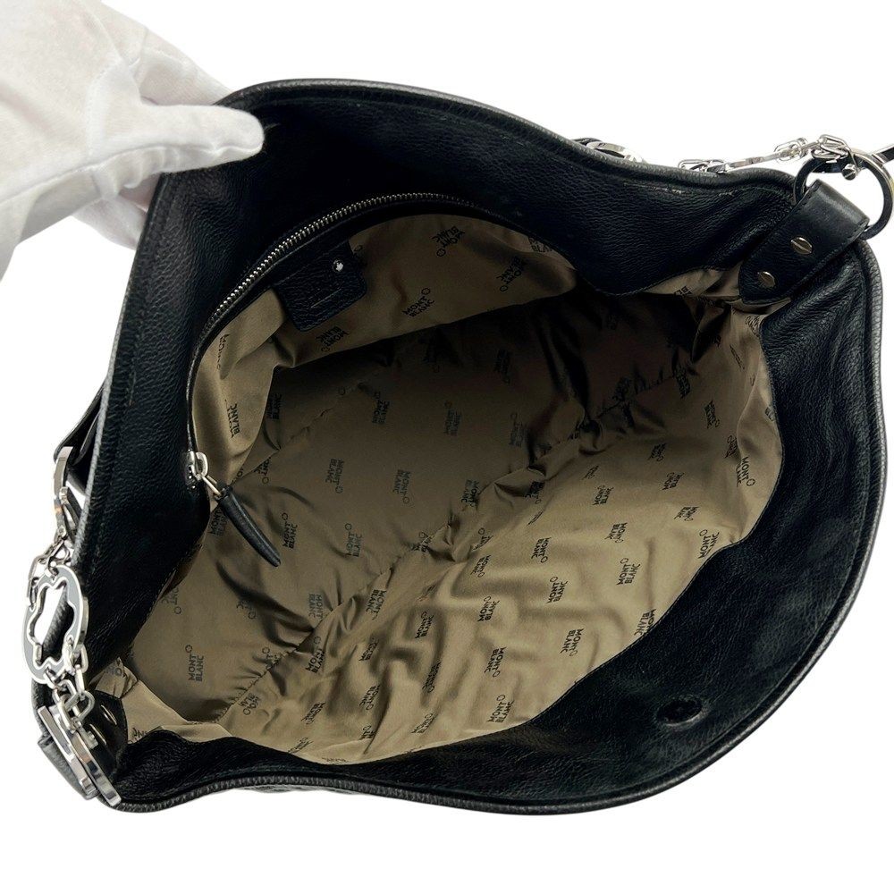 Montblanc Leather Shoulder Bag One Shoulder SS Used Black 45 33 12 cm