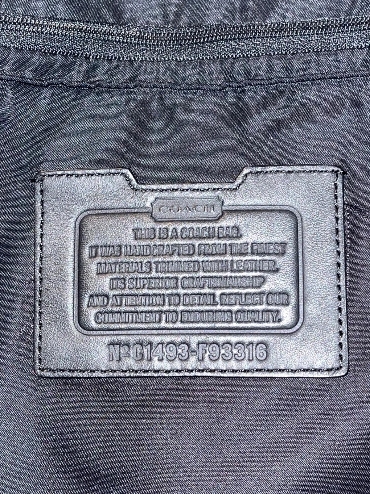 Coach Varick F93316 Nylon Messenger Garment Bag Black Leather Trim Travel Rare