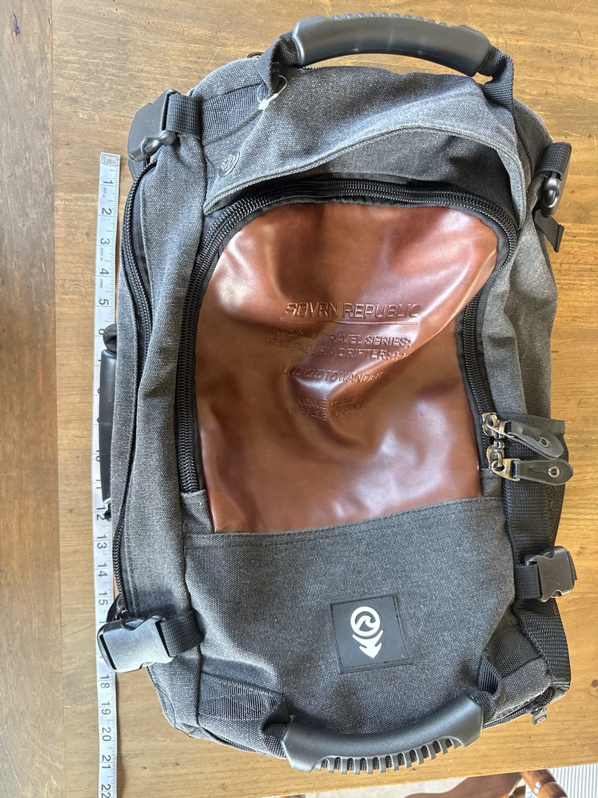 Sovrn Republic Drifter Convertible Duffle Backpack Utility Laptop Bag/Black