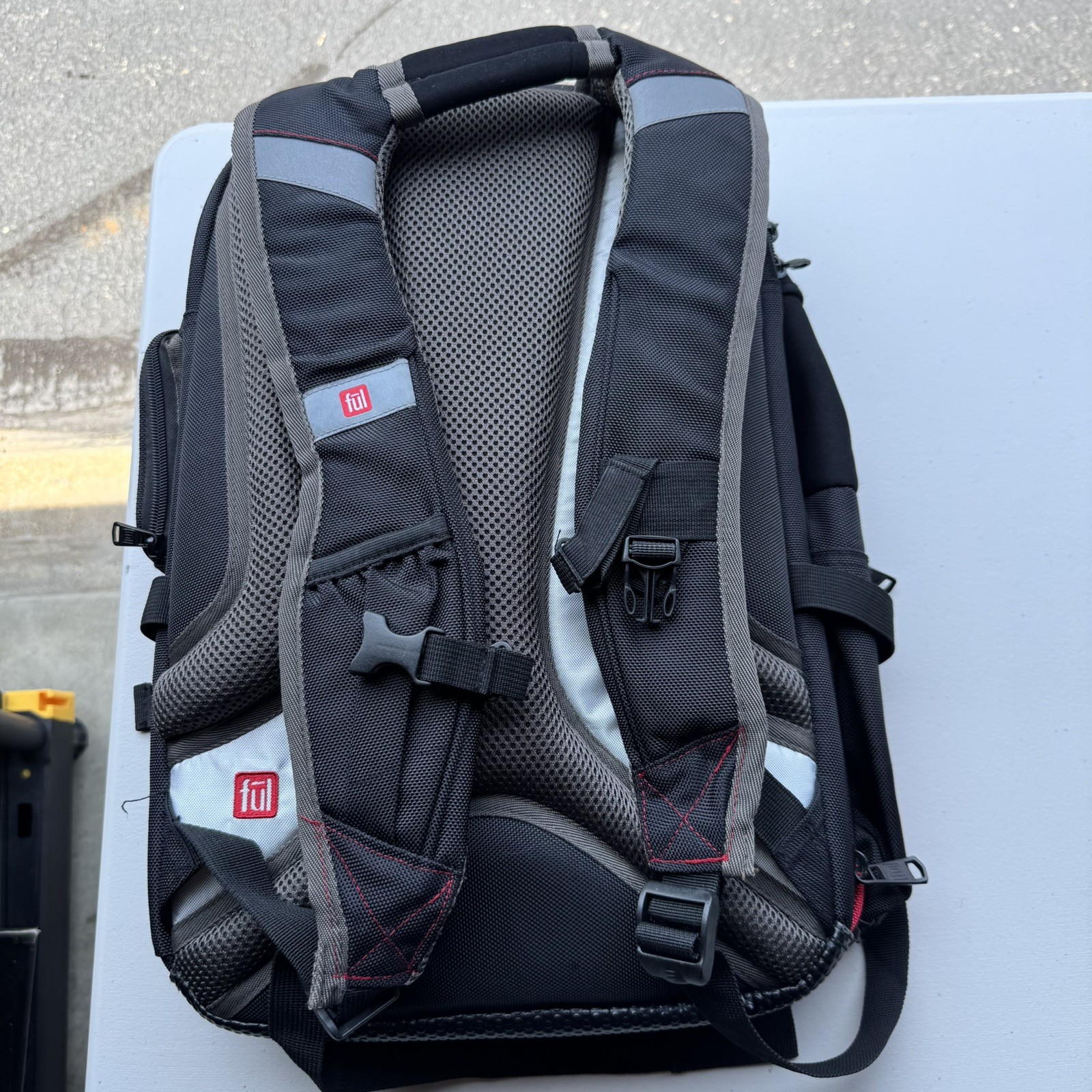 FUL Laptop Backpack 17” Black Red Multi Pocket Travel Work School Bag