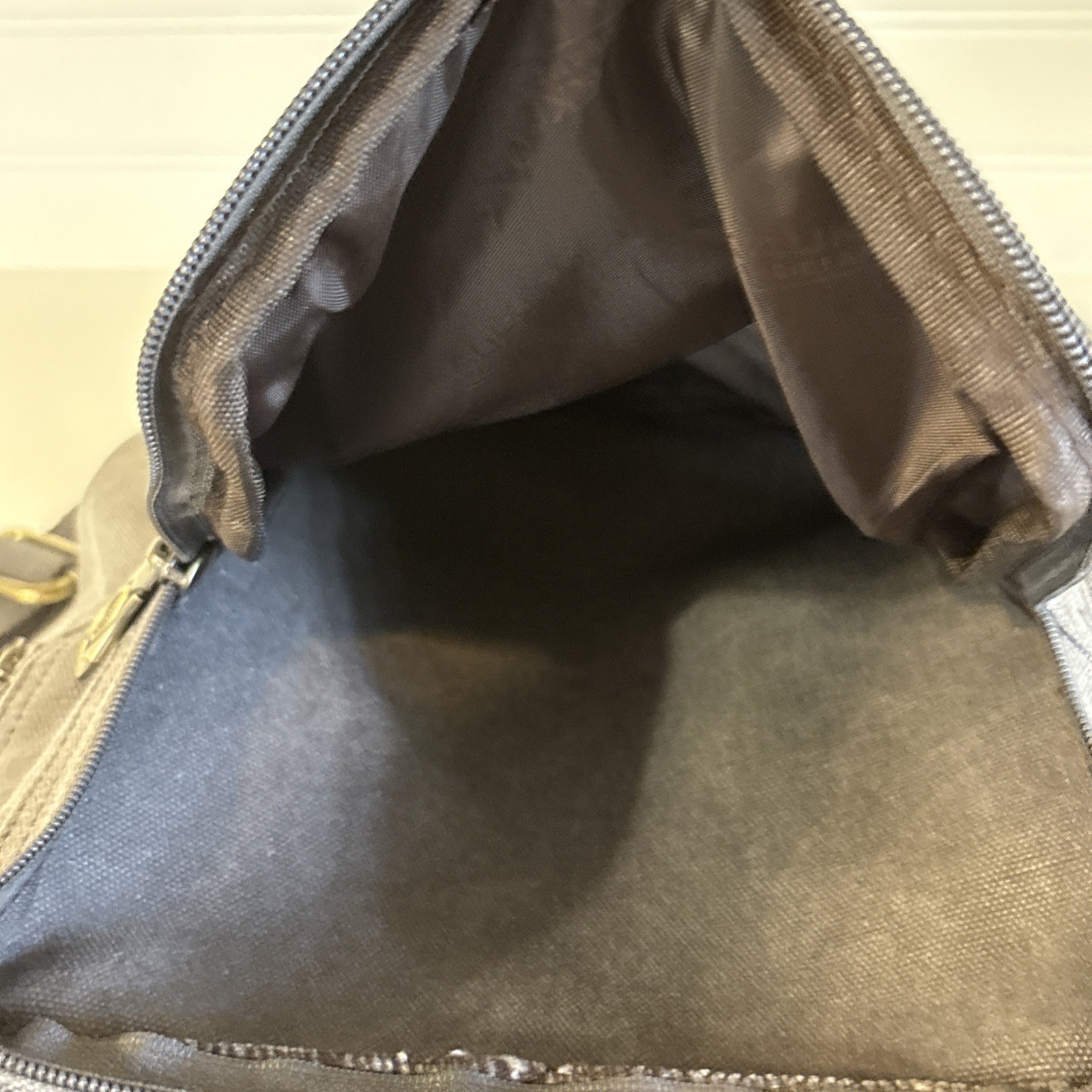 Retro Crossbody Sling Gray Canvas Messenger Bag 14″ Laptop EUC