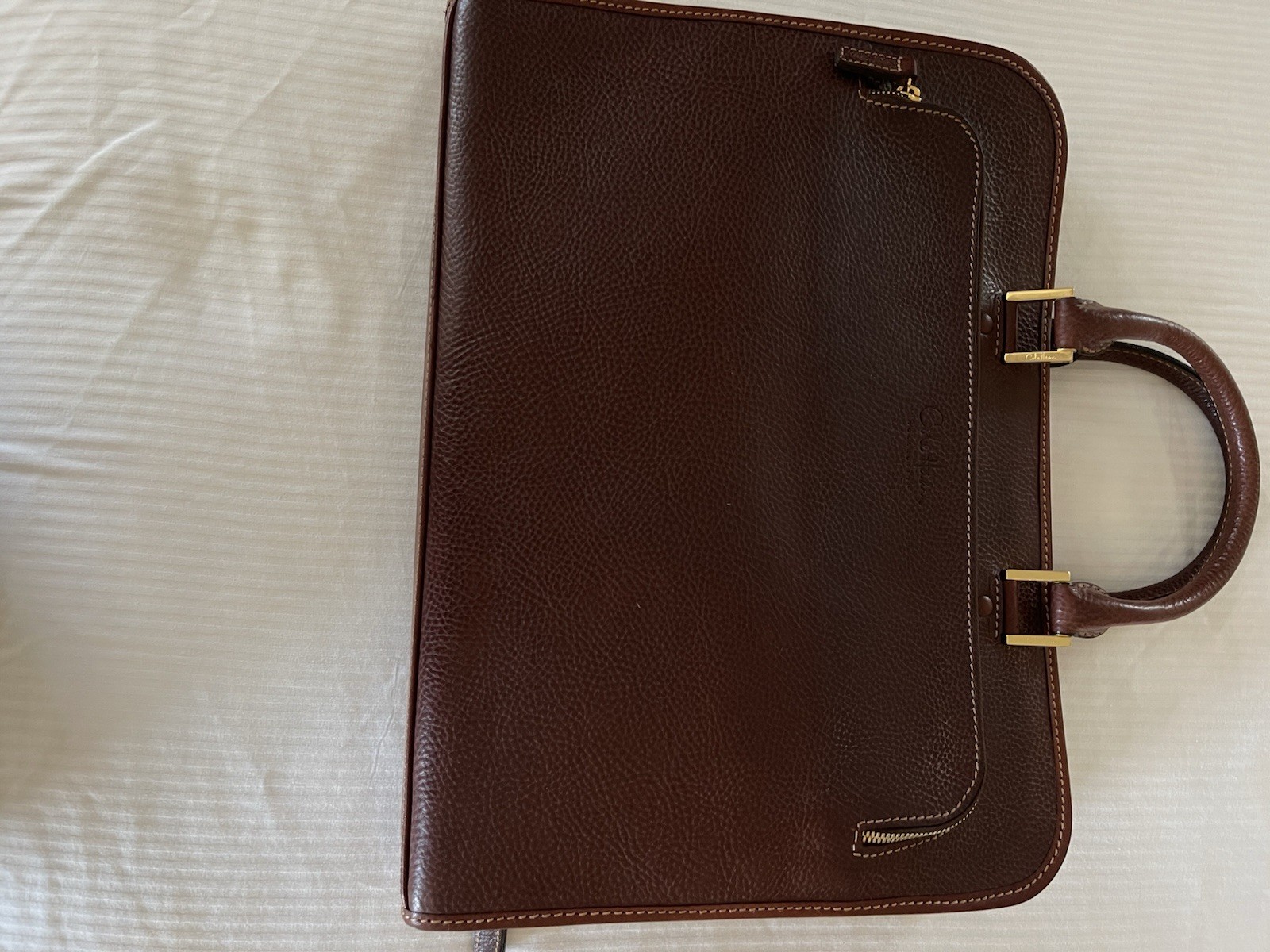 Cole Haan Collection Special Edition Drop Handle Laptop Clutch,saddle Tan, Mens