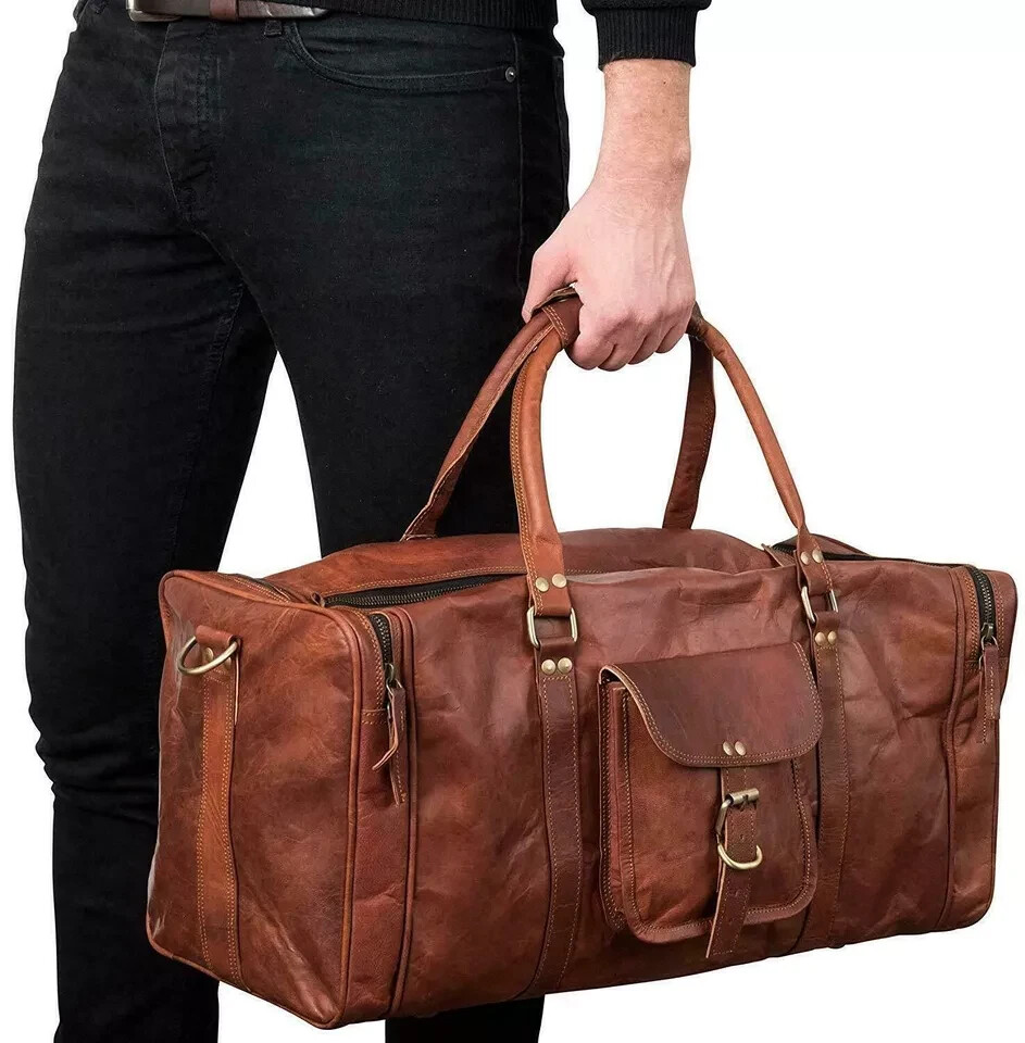 Duffle Weekender Gym Travel Weekend Overnight Bag Leather
