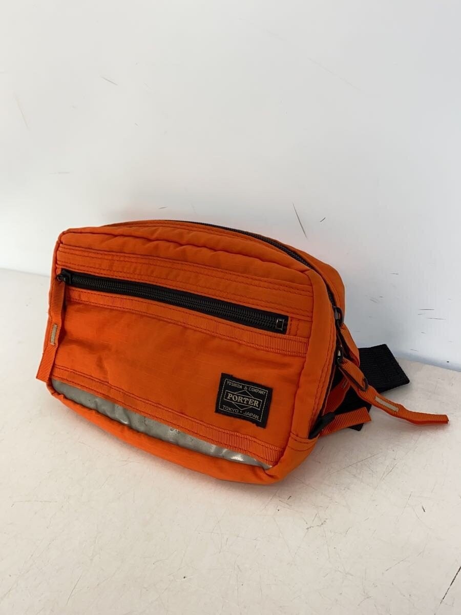 Authentic PORTER Waist Bag Orange 13cm x 22cm Hands-Free Belt Pack