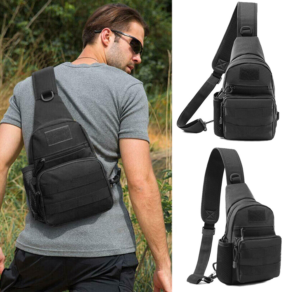 Men’s Bag Tactical Sling Backpack Waterproof Shoulder Bag Water Bottle Bag Pack