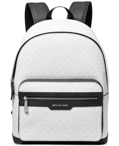 Michael Kors Men’s Malone Leather Logo Luggage BackPack, Bright White, One Size