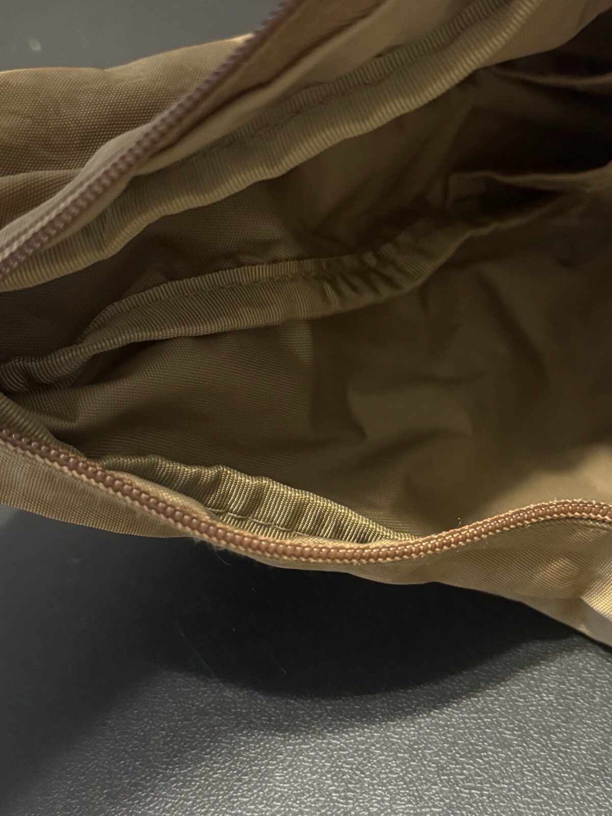 VTG Ameribag Healthy Back Bag Crossbody Sling Backpack Tan/Brown Nylon