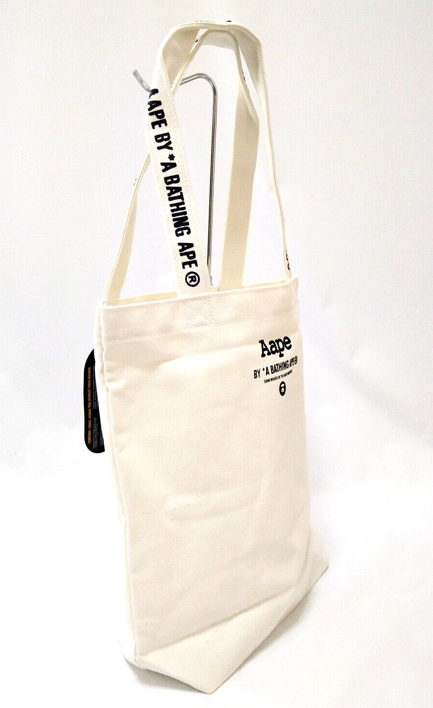 A BATHING APE Canvas White Tote Bag Magazine Supplement BAPE