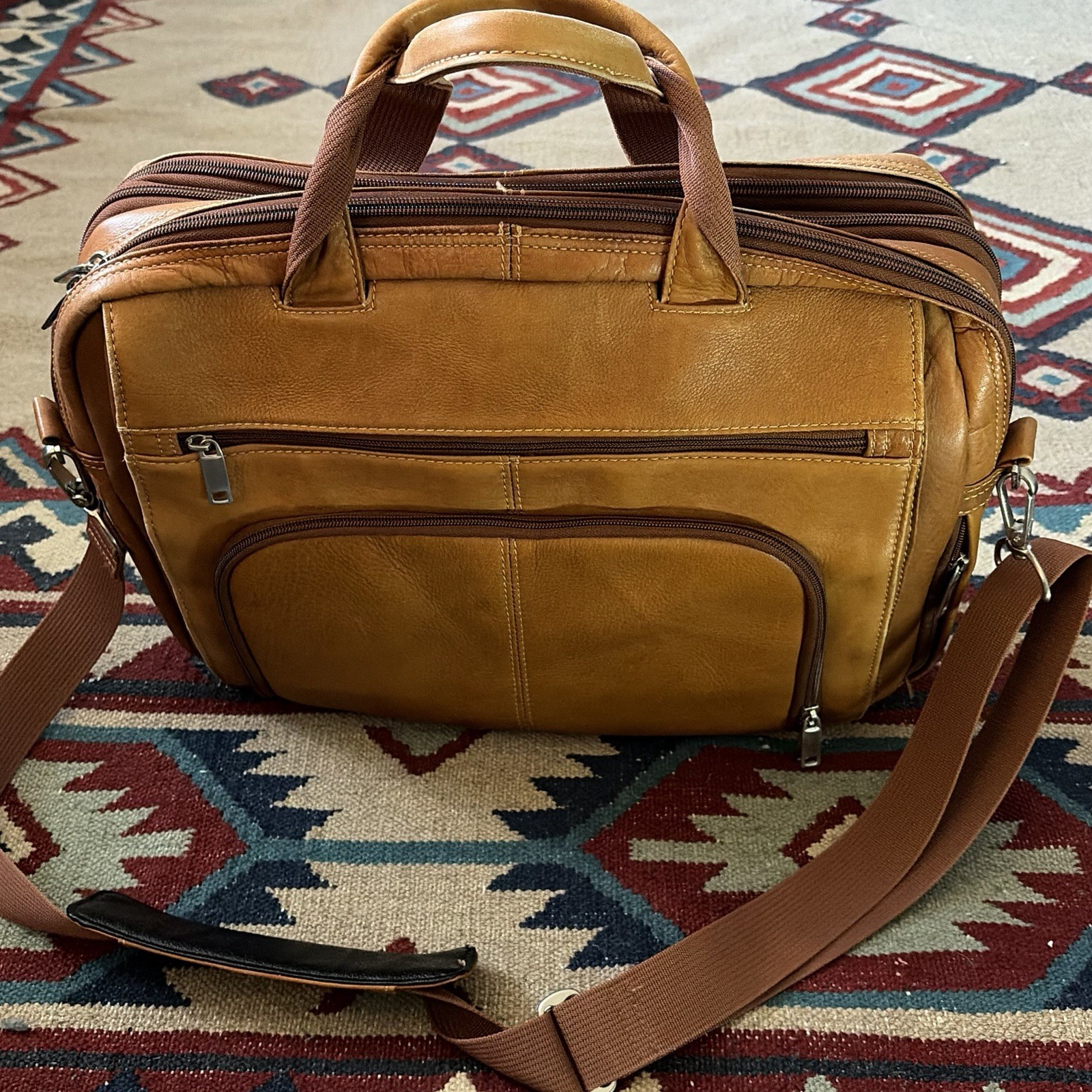 Wilson Leather Brown Soft Shell Briefcase 13x 17 Satchel Messenger Bag Tote