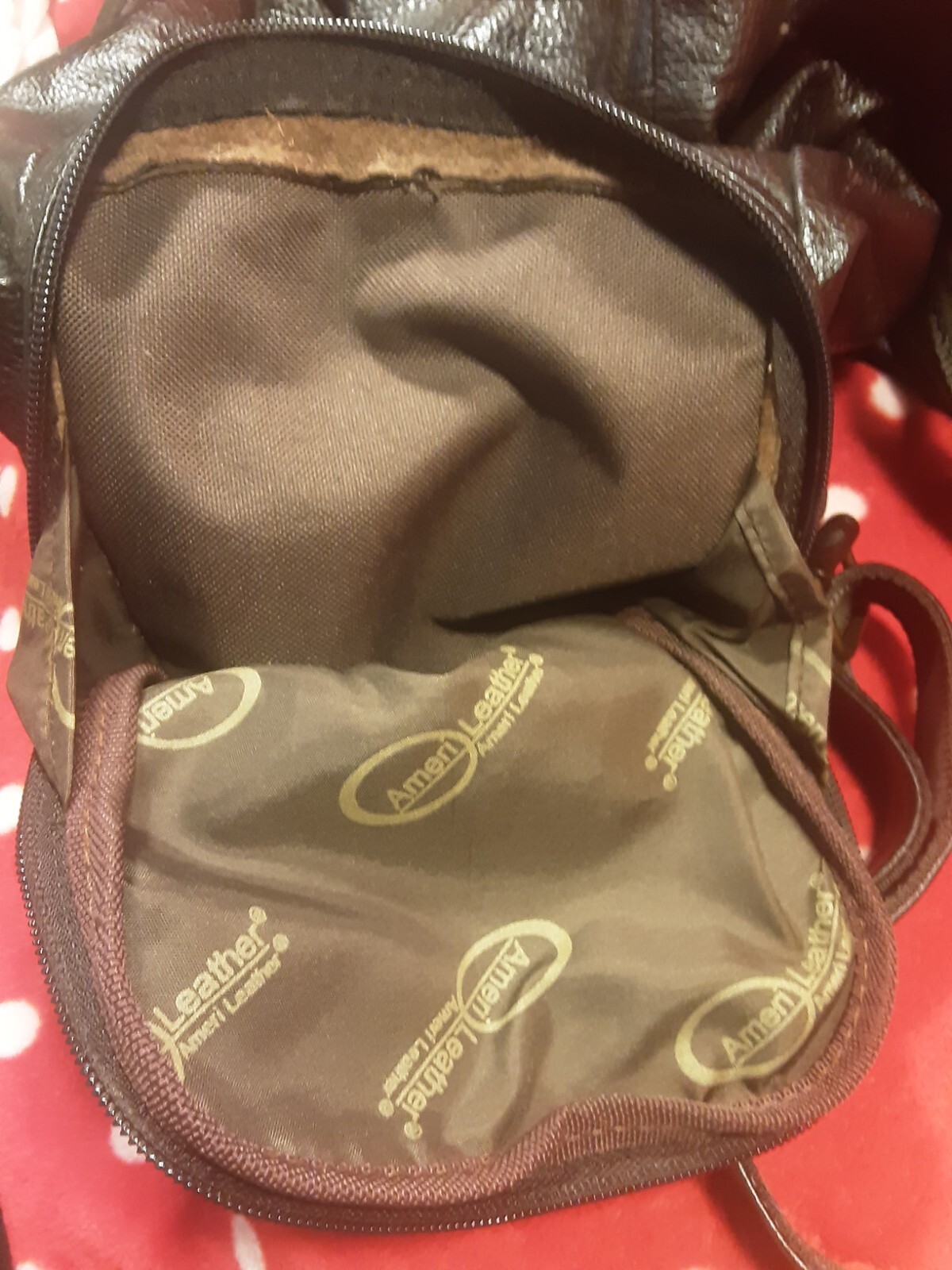 Ameri Leather Mens Large Backpack Luggage Dark Brown Very Clean Inside