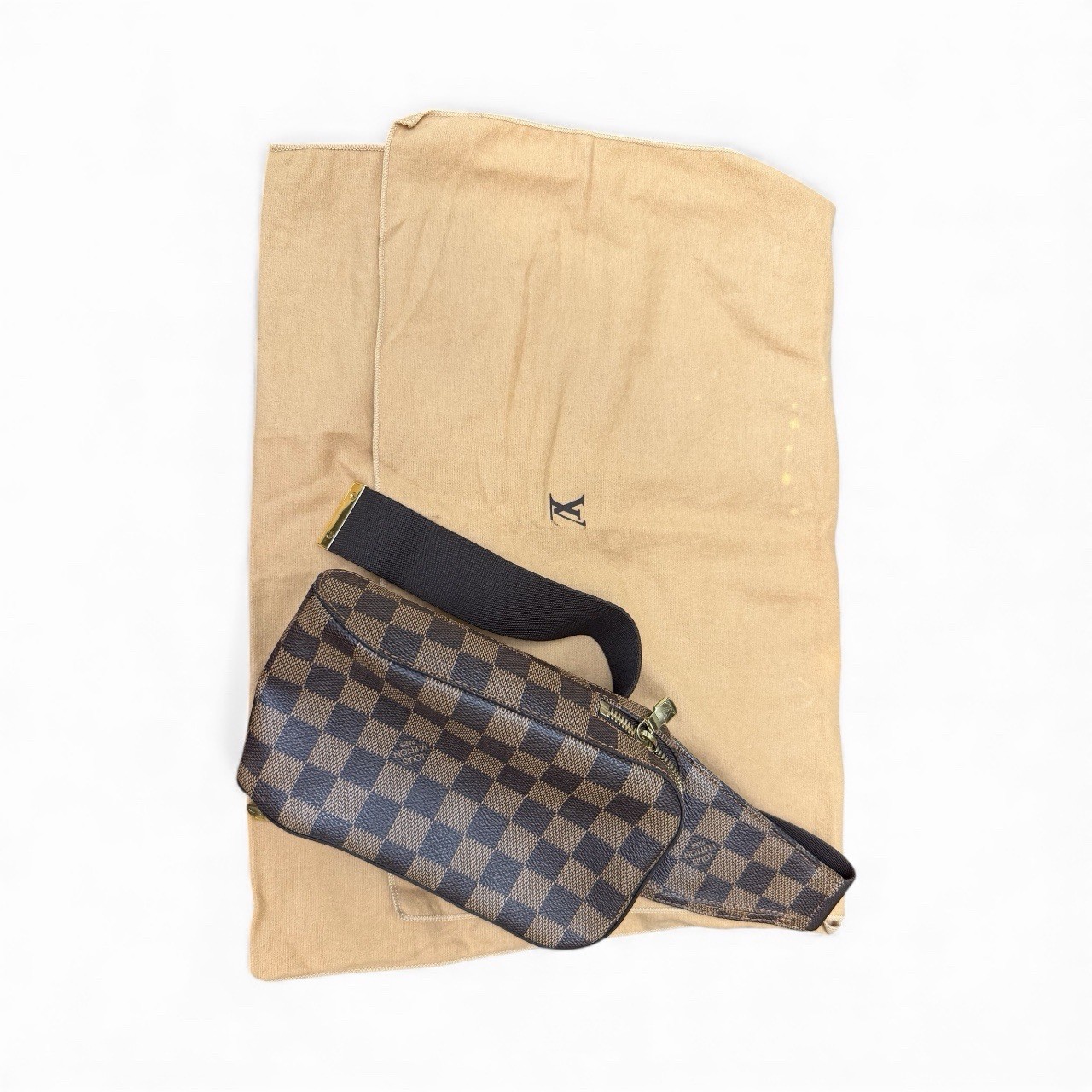 LOUIS VUITTON Damier Ebene Geronimos Shoulder Bag Authentic w Dustbag