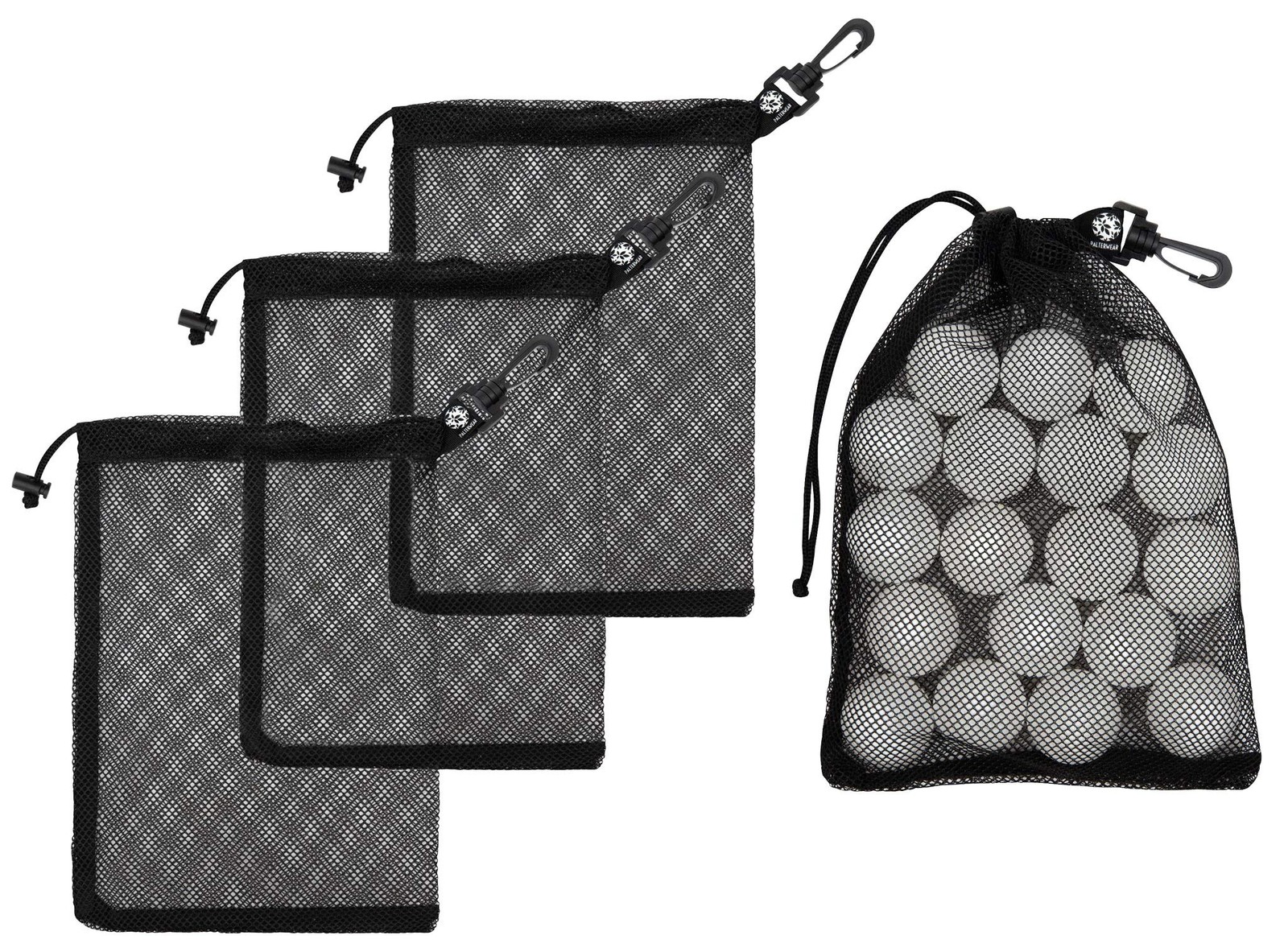 Small Mesh Bag with Clip and Toggle Closure (Set of 4, Black, 8 x 11 Inch) fo…