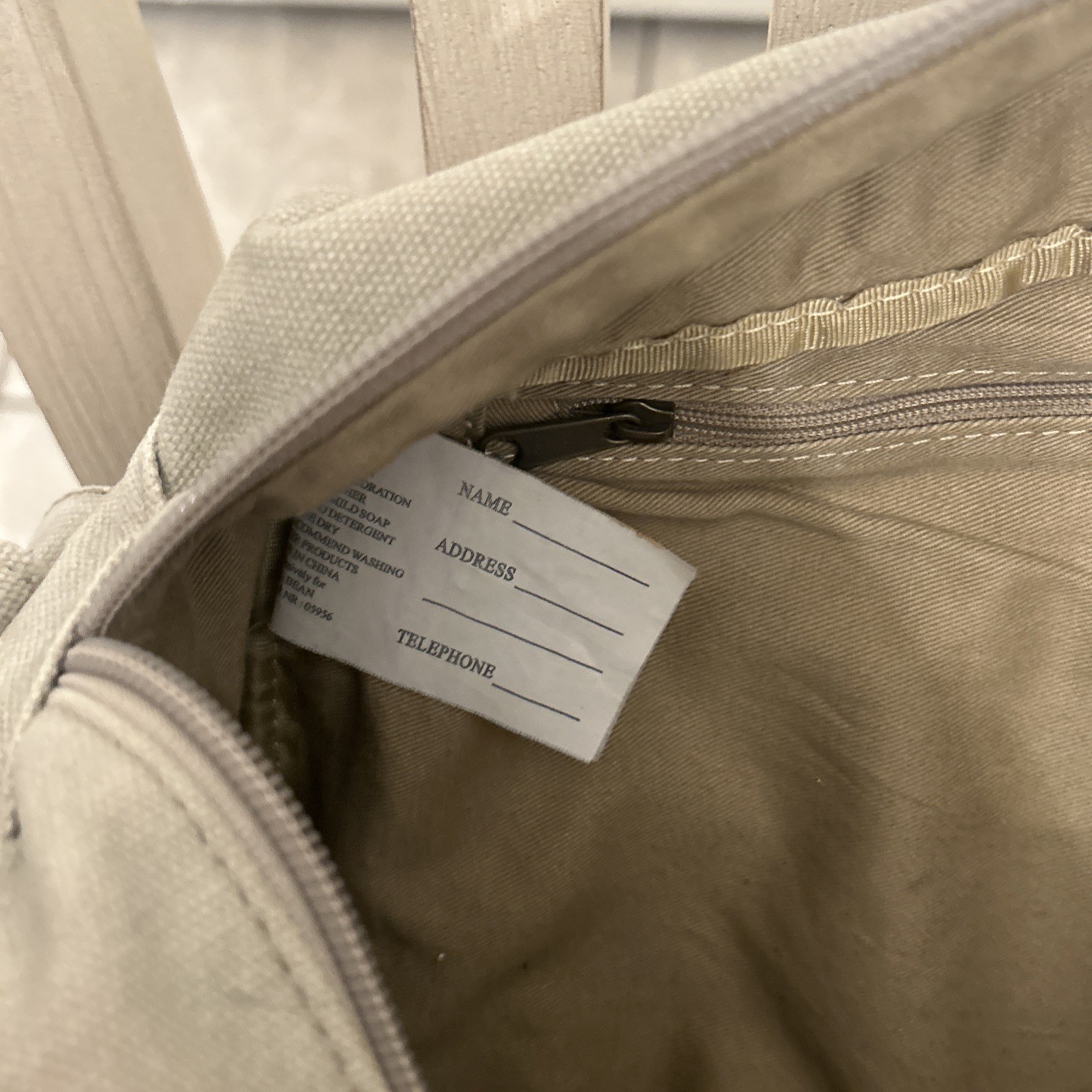 100% Cotton LL Bean Canvas Leather Cross Body Utilitarian Messenger Tote Bag