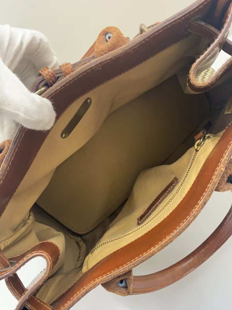 POLO RALPH LAUREN Tote Bag Leather BRW Check