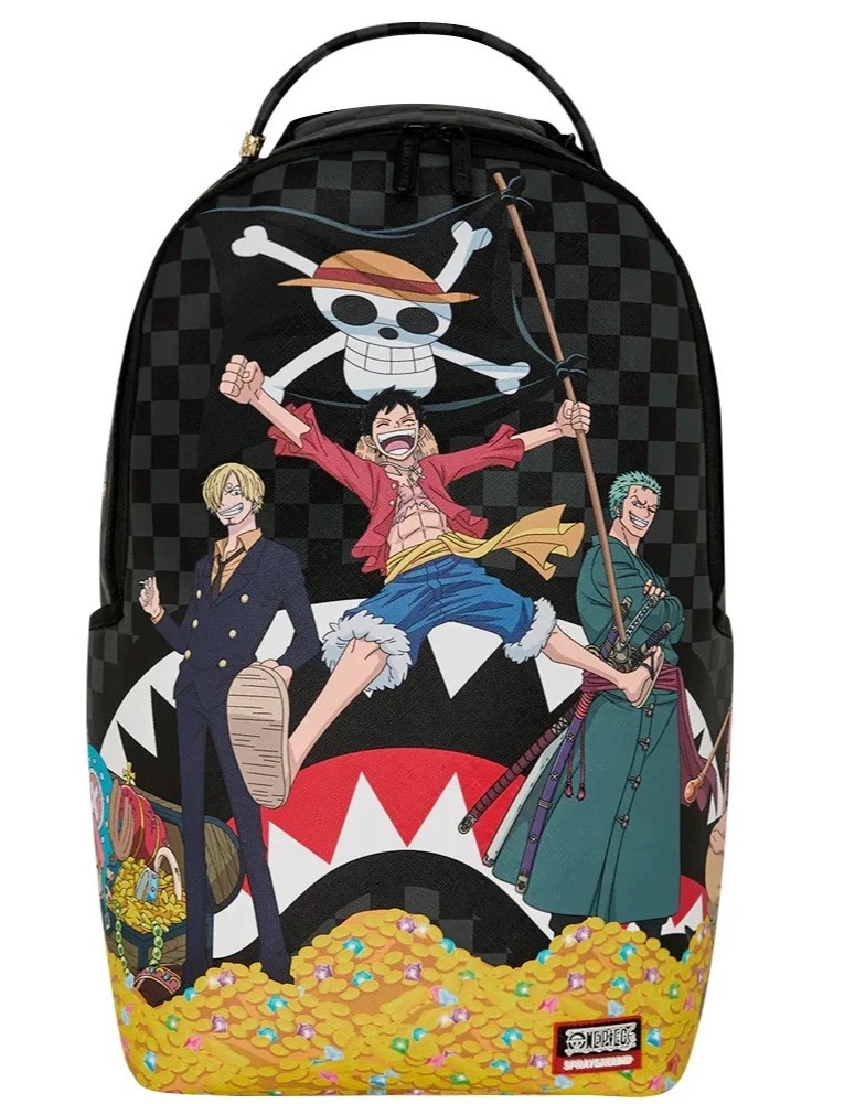 🔥🔥Sprayground One Piece TREASURE HUNT Backpack Black Bookbag Kids School Bag