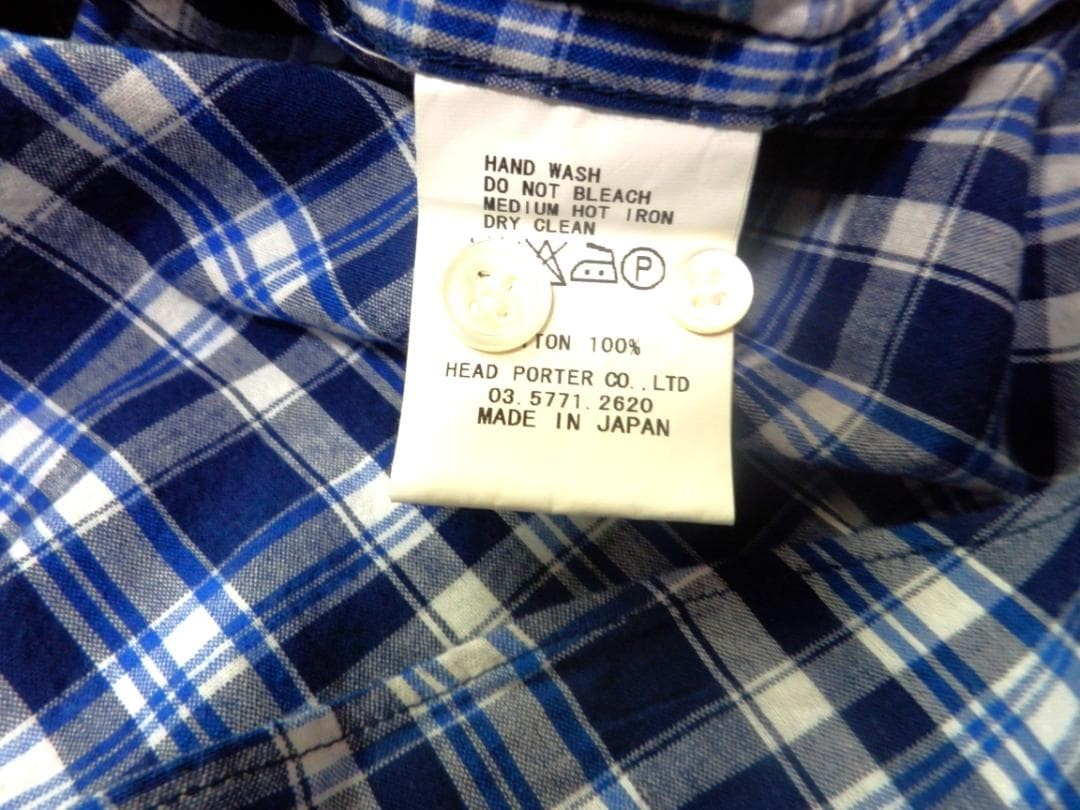 Rare New Head Porter Plus Madras Style Material Short Sleeve Shirt