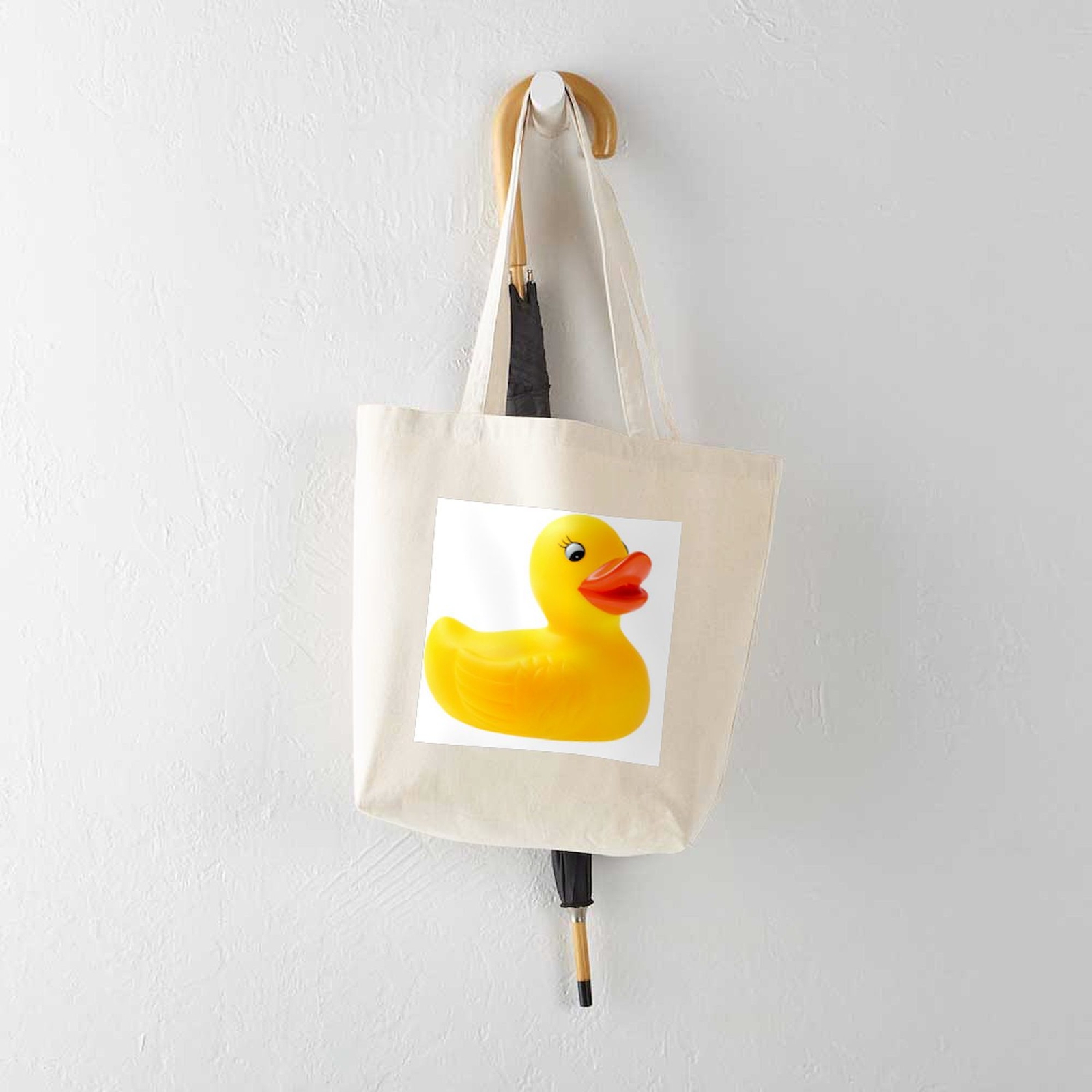 CafePress Rubber Duck Natural Canvas Tote Bag, Cloth Shopping Bag (1126880179)