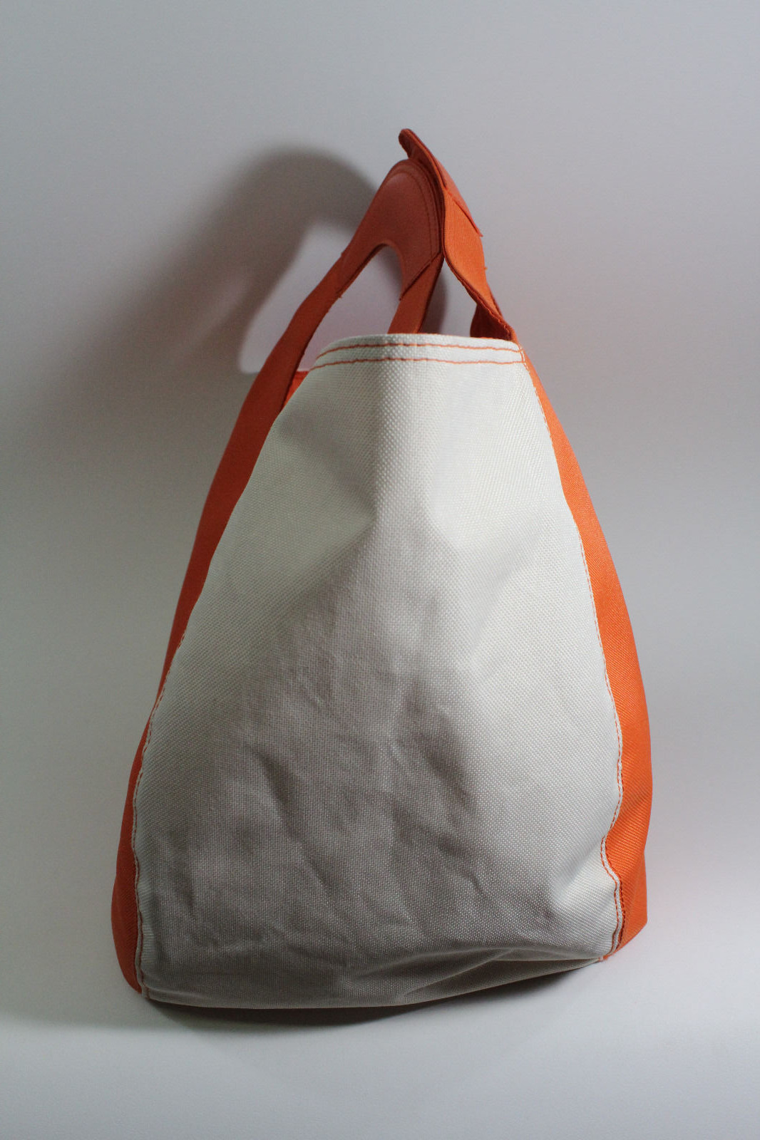 Estee Lauder Large Heavy Synthetic Canvas Bag Tote Shopper Orange & White