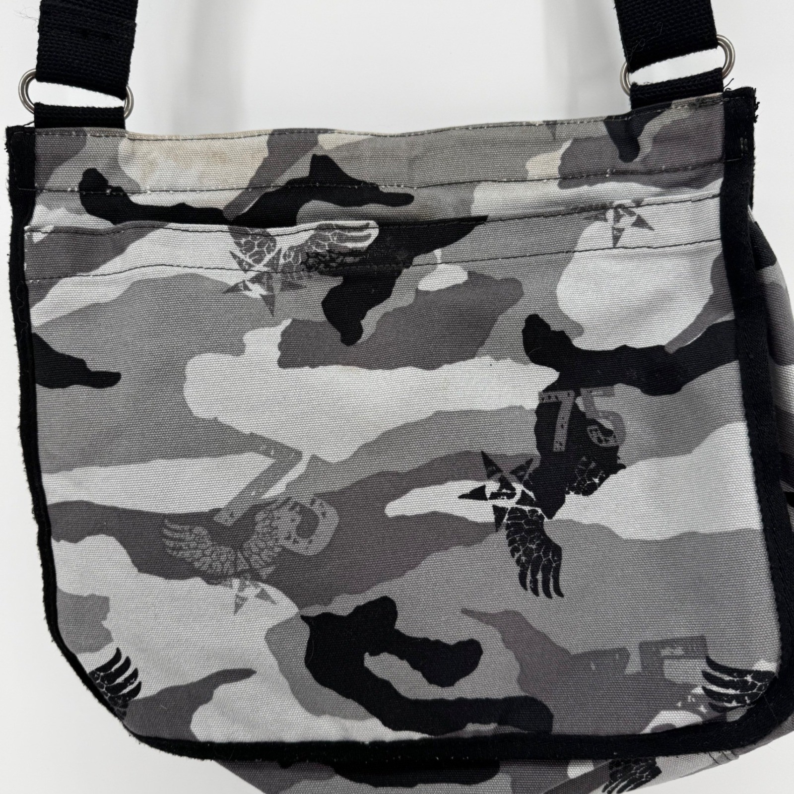 Vintage Avirex USA Grey Camo Square Messenger Bag Canvas Crossbody Gorpcore