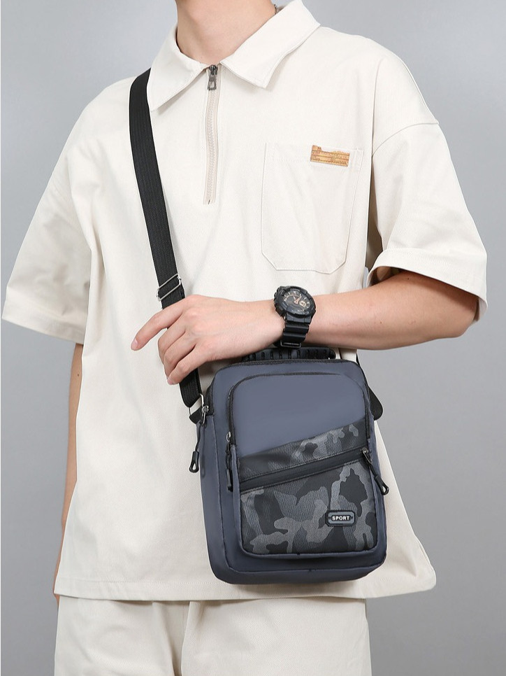 Men’s Navy Handbag Shoulder Bag Crossbody Casual Camouflage Style