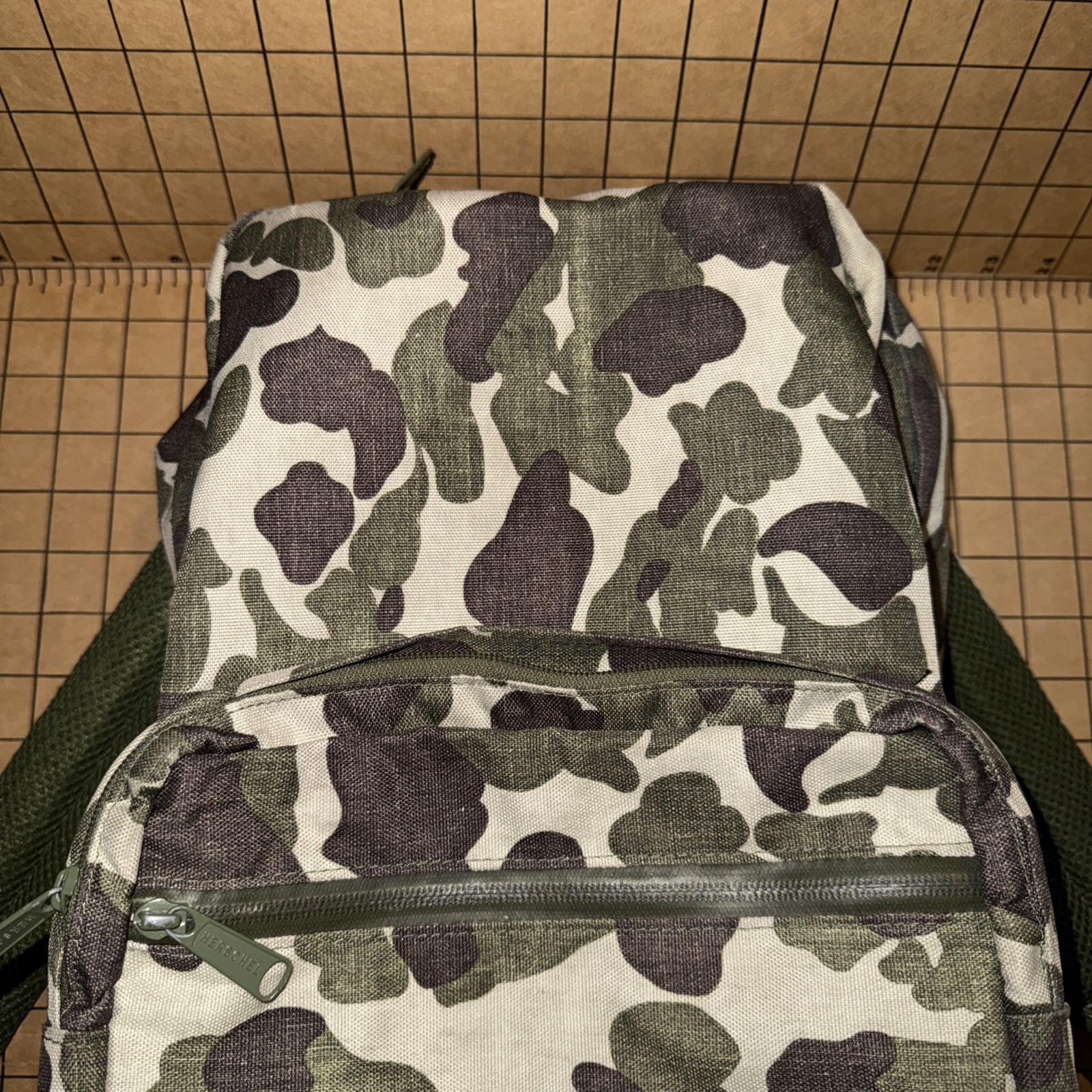 Herschel Supply Co Camo Backpack 15” Canvas Army Green School Laptop Utility Bag