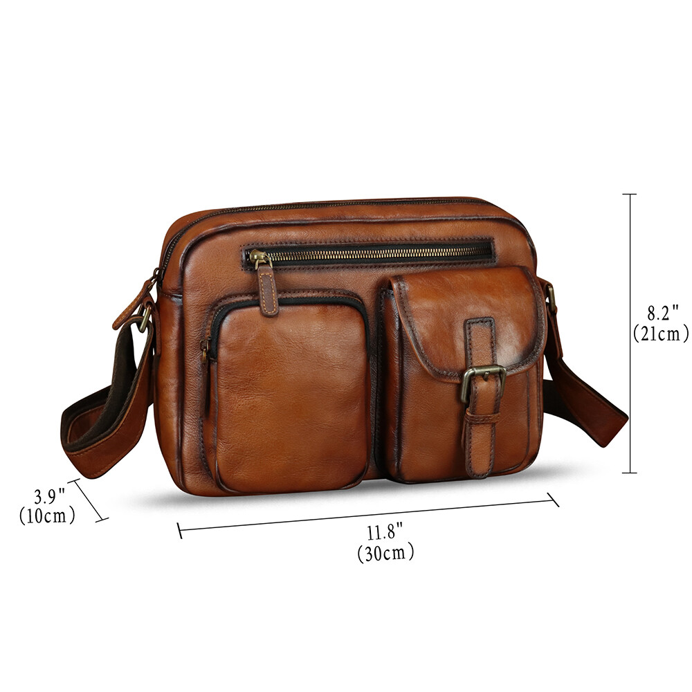 Genuine Leather Large Messenger Bag and Briefcase Purse for Men Shoulder Bag