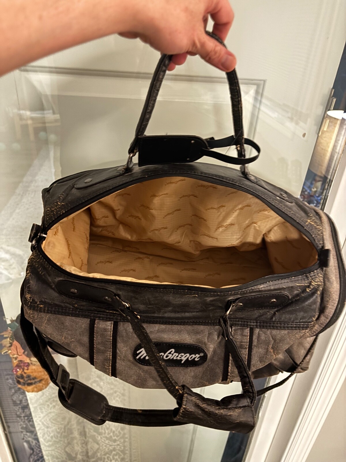 macgregor duffle bag vintage black leather