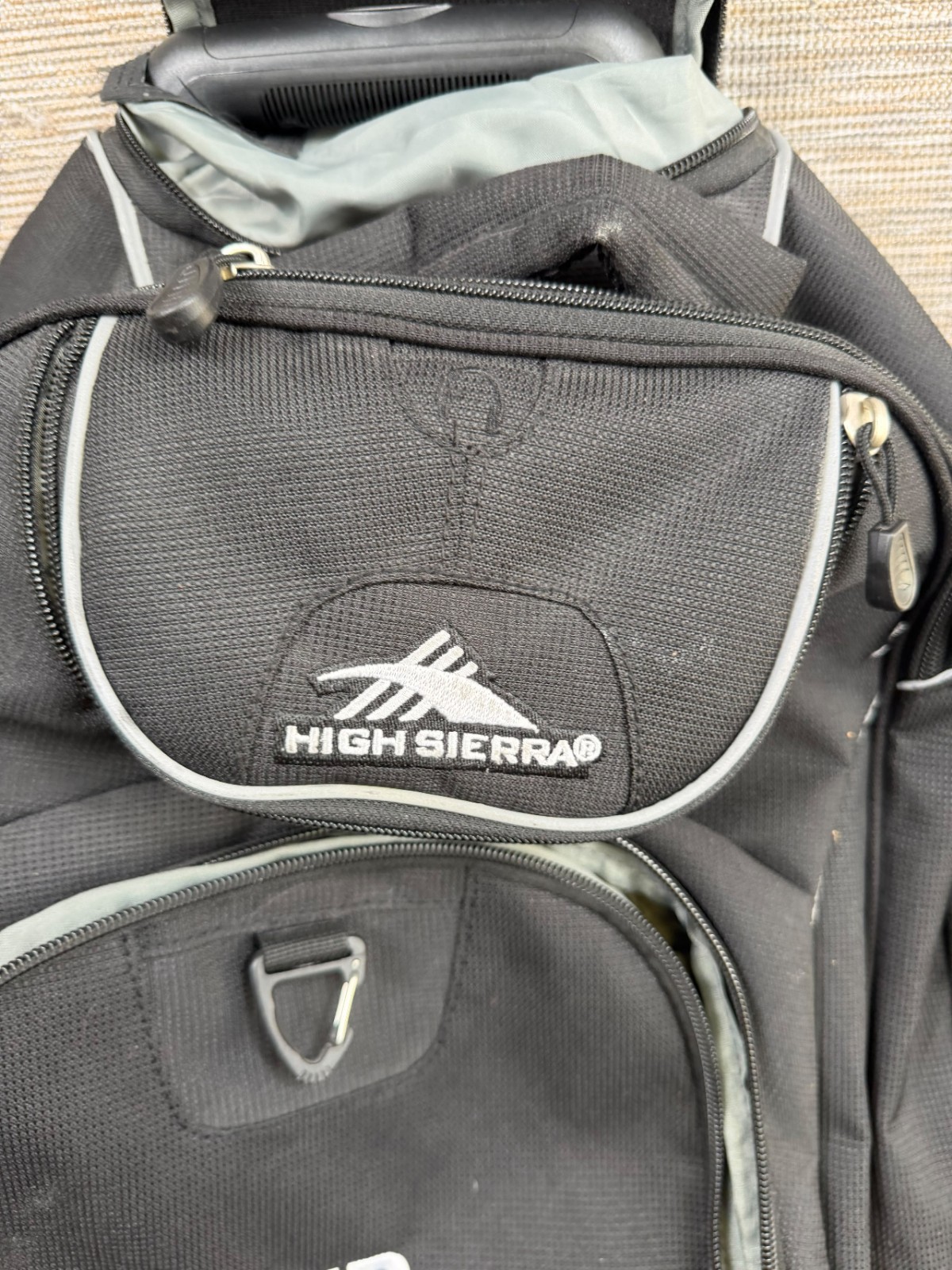High Sierra Powerglide Wheeled Rolling Backpack Large Black