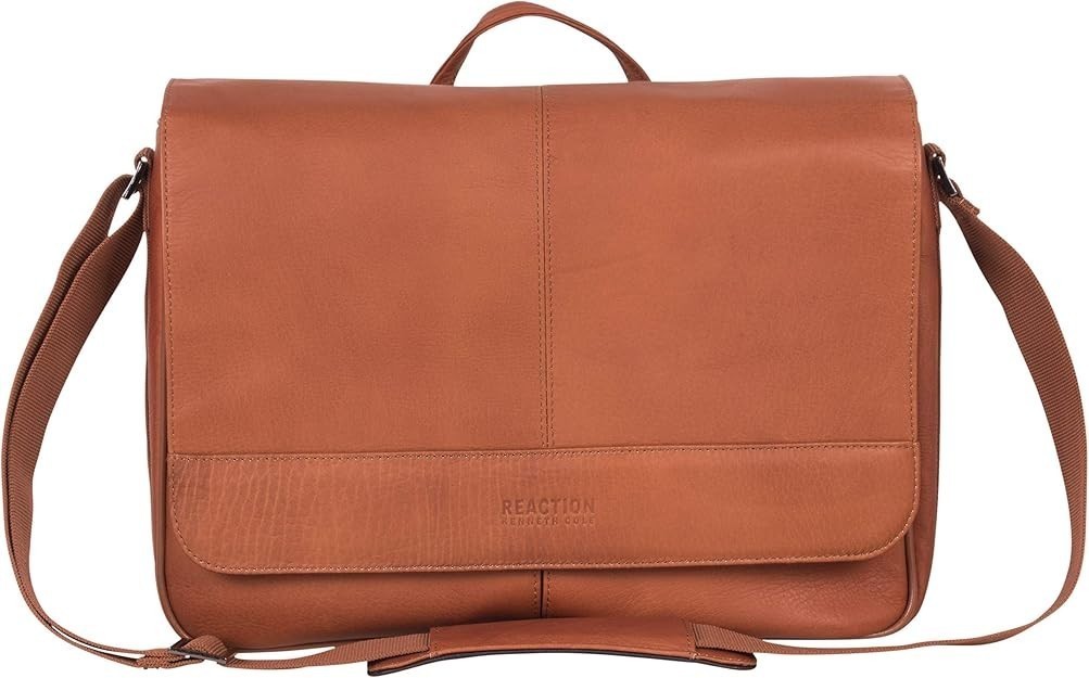 Kenneth Cole REACTION Risky Business Messenger Full-Grain Colombian Leather