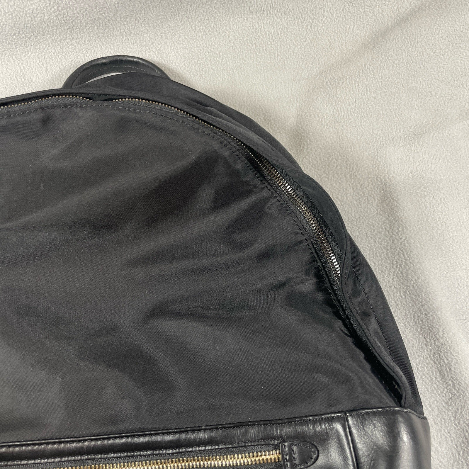 ISM Classic Luxury Backpack Leather Laptop Travel Commute Black Preowned