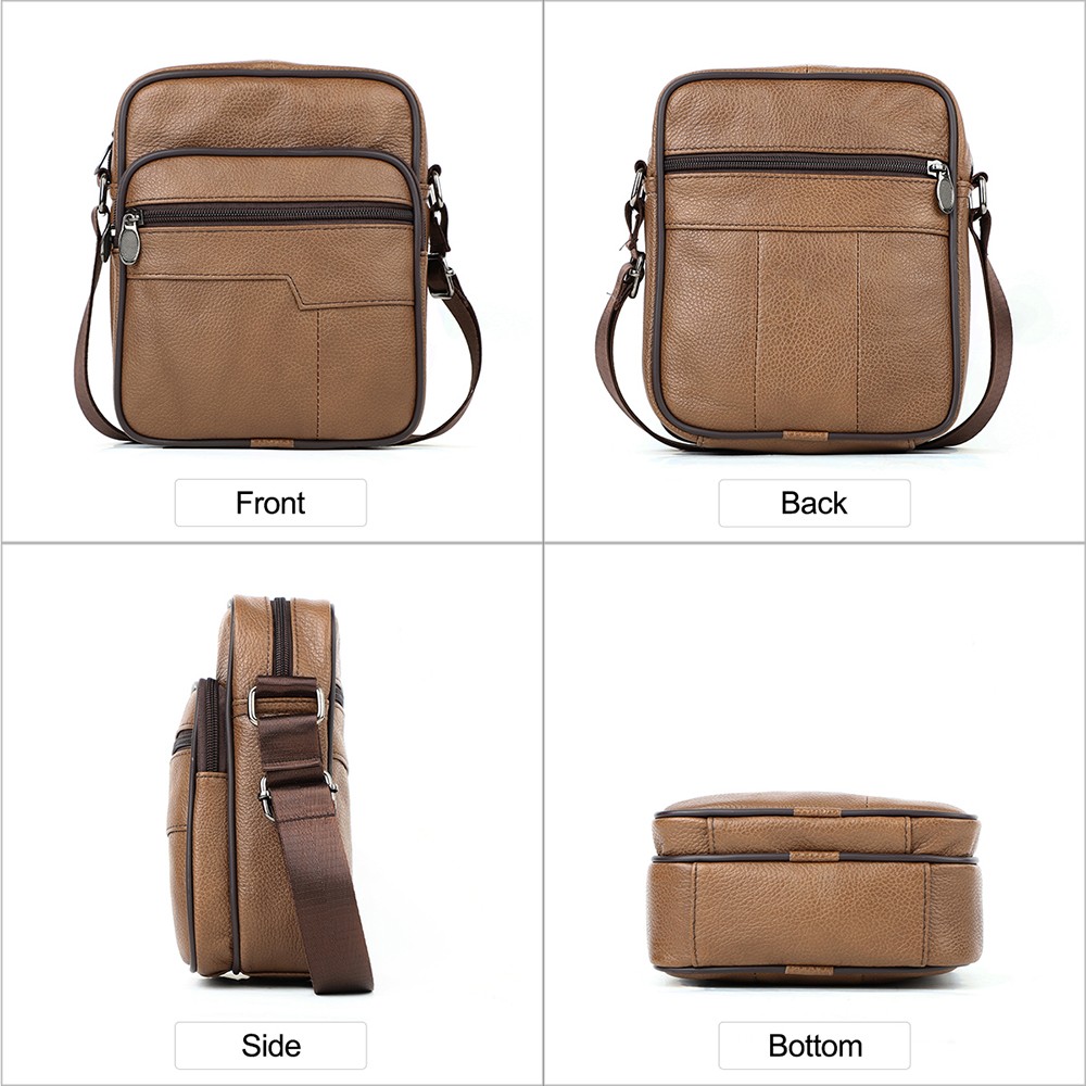 Men’s Vintage Genuine Leather Crossbody Sling Bag Retro Shoulder Messenger Bag