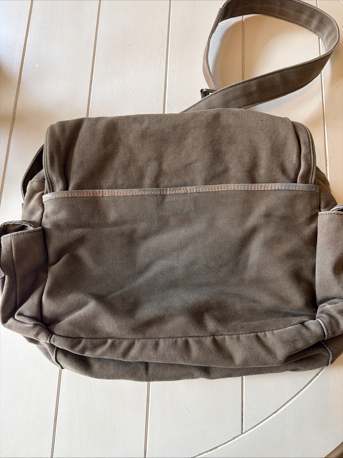 Vintage LL Bean Messenger Bag Canvas Leather Field Bag Cross Body Purse