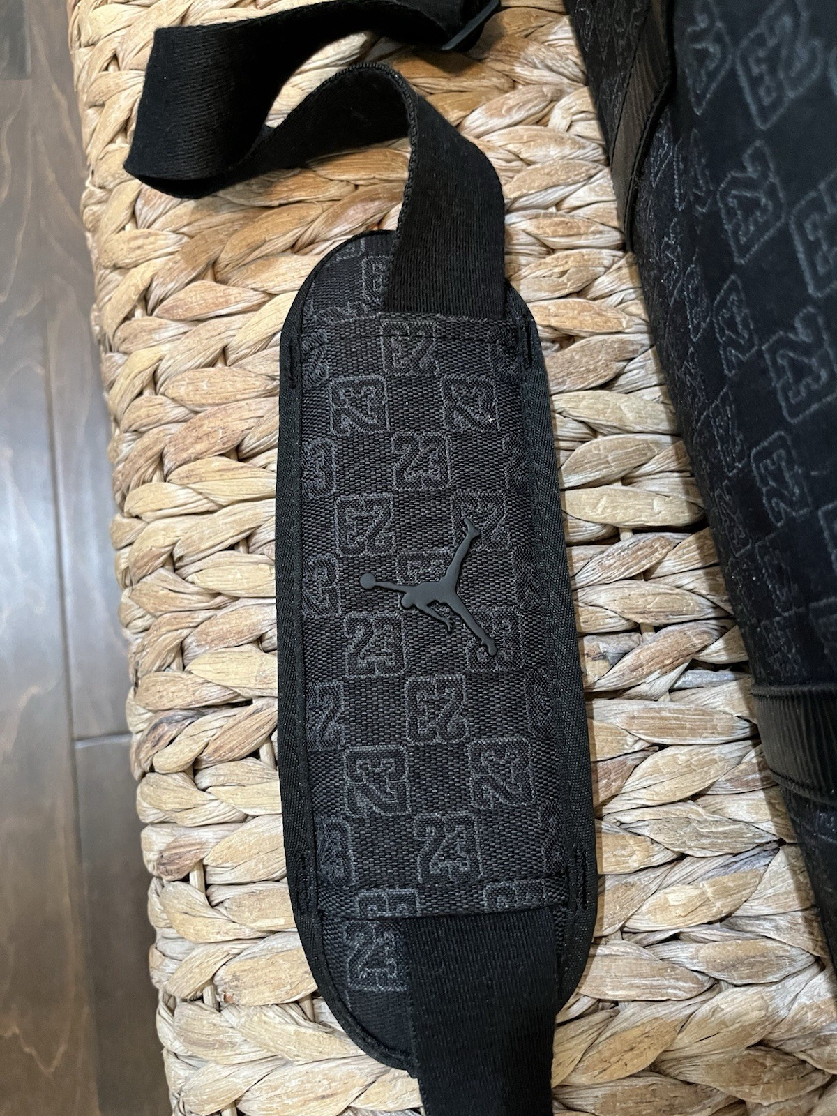 Nike Air Jordan Monogram Duffle Bag 25L Black Jacquard Travel Weekender Gym