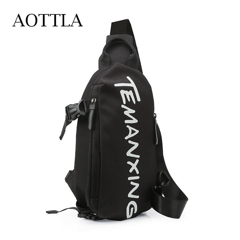 Aottla Chest Bag Crossbody Backpack Men Waterproof Oxford Cloth Shoulder Bag Wom