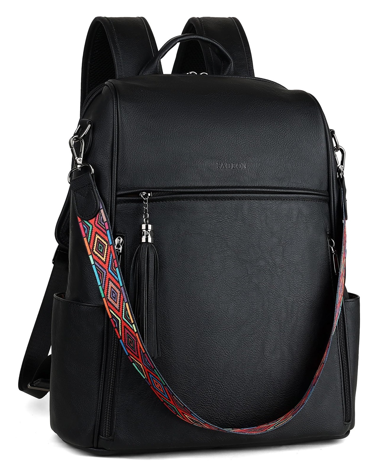 Leather Laptop Backpack for Women Designer 15.6 inch PU Laptop Bag, Ladies Tr…