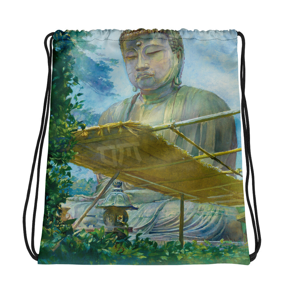 1887 Amida Buddha at Kamakura OM Zen Custom DECO Art Drawstring bag