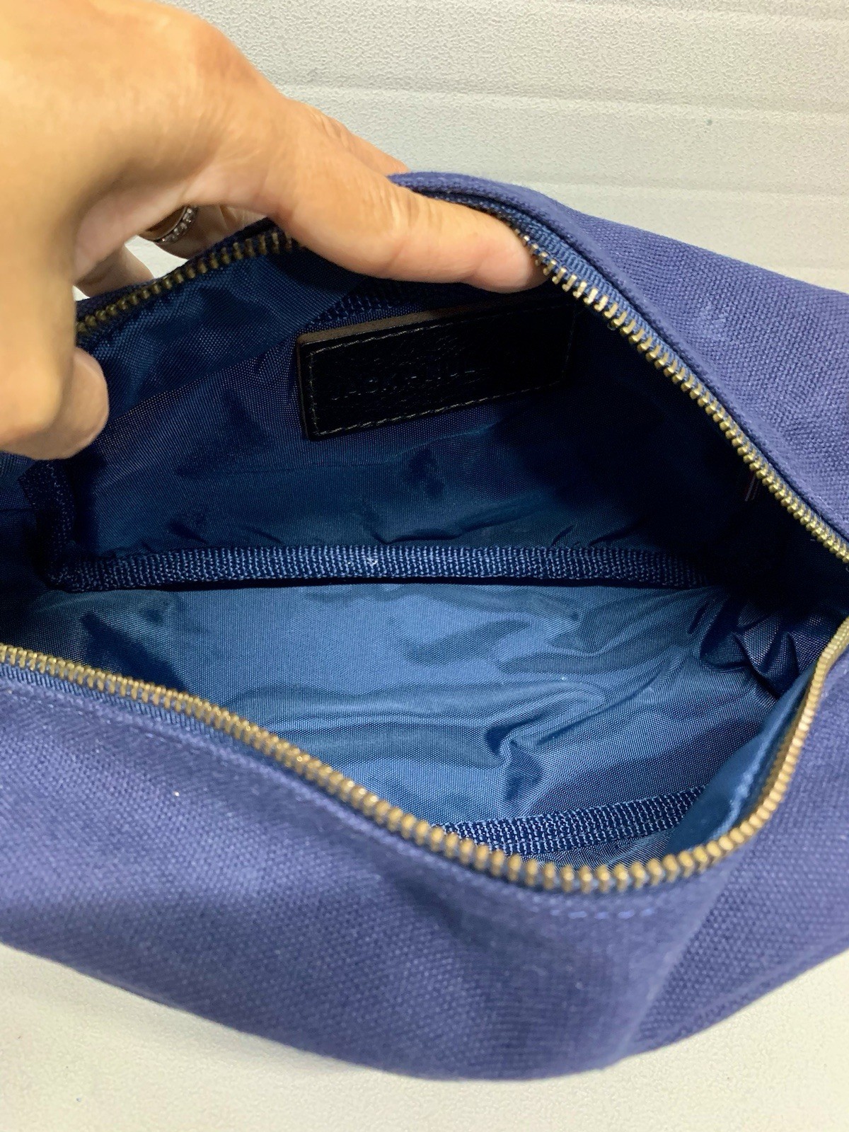 Jack + Mulligan Canvas/LeatherTrm Navy Dopp Bag Toiletry Mens~VERY GOOD CONDITN!