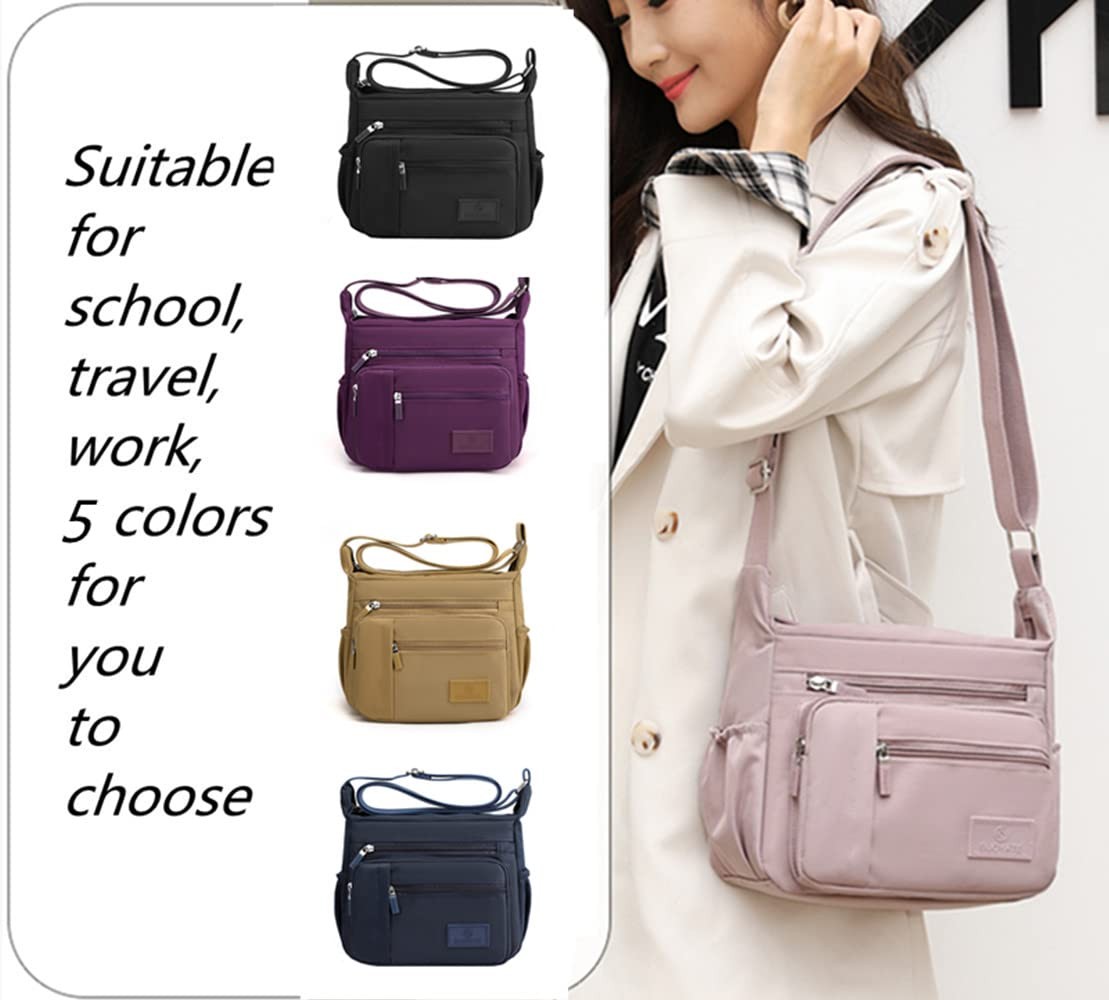Casual Crossbody Bag, Nylon, Multiple Pockets, Crossbody, Messenger Bag, H…