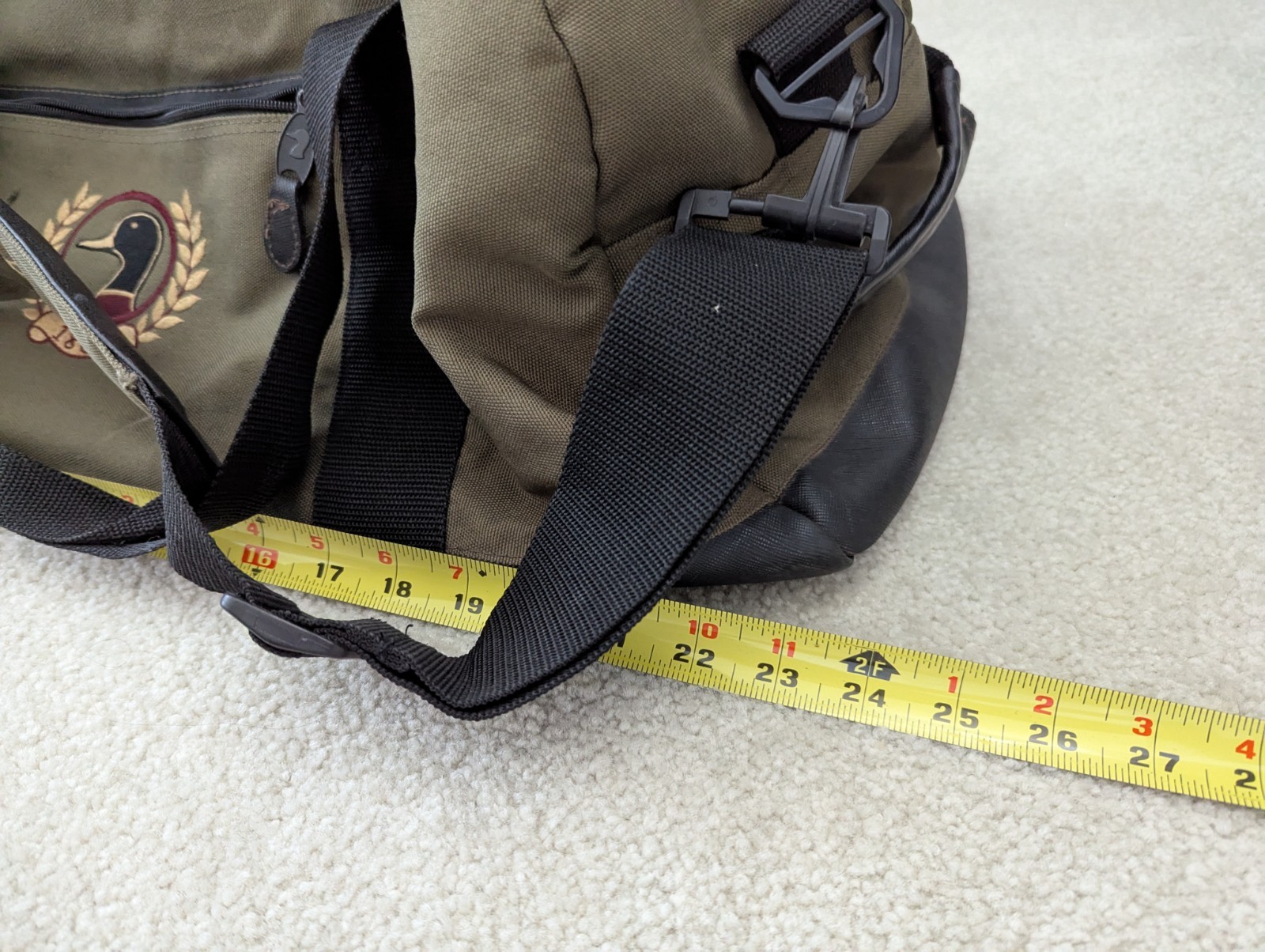 VTG Duck Head American Classic 36” Green Canvas Duffel Bag