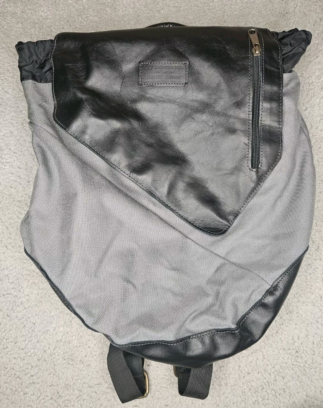 Looptworks Loopt Limited Edition Recycled Black Leather & Nylon Backpack Bag PDX