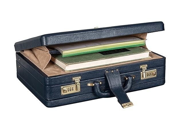 New Leather Travel Briefcase Combination Lock Office Business Handbag