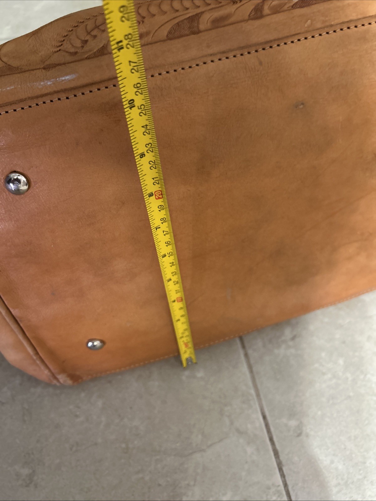 Force Ten West Genuine Leather Bag Authentic Hand stamped Design Handmade