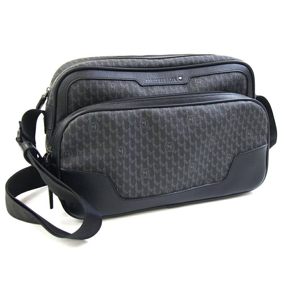 Montblanc Shoulder Bag PVC Leather Black 31x21x12 cm Strap 85 158 cm