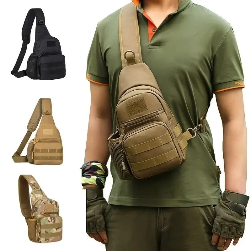 Men Outdoor Tactical Backpack Shoulder Sling Bag Chest Pack Sport Travel Hiking