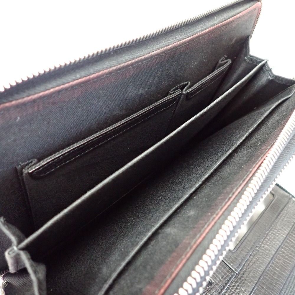 Bally Second Bag Clutch Travel Case Organizer Double Zip Black 23x15x4cm