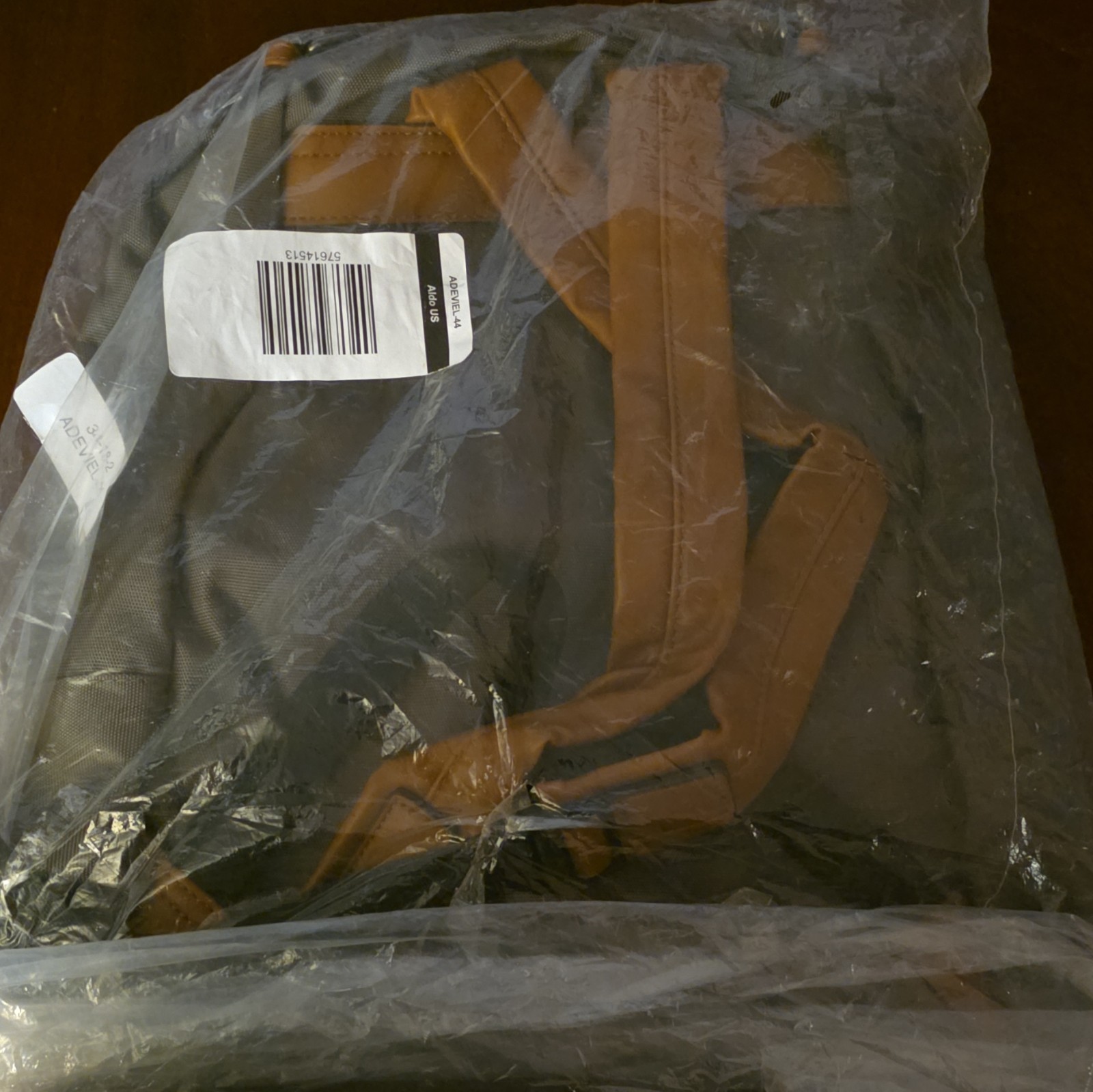 ALDO Men’s Medium Green/Brown Backpack Zip Closure Outer Pockets Travel Casual